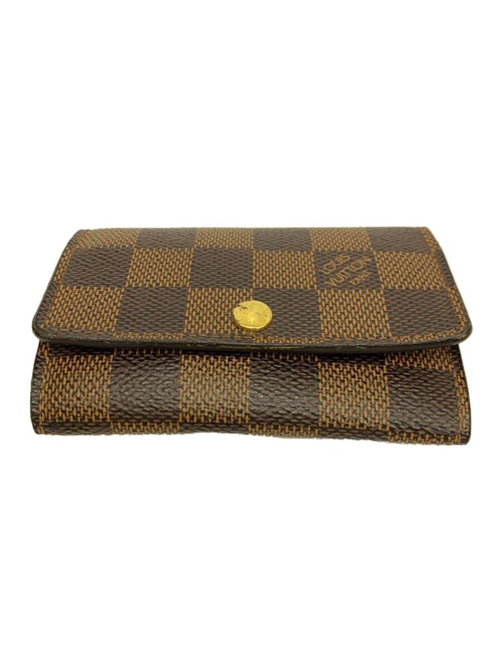 LOUIS VUITTON Multicles Ebene Brown Key Case Wallet Brown Check